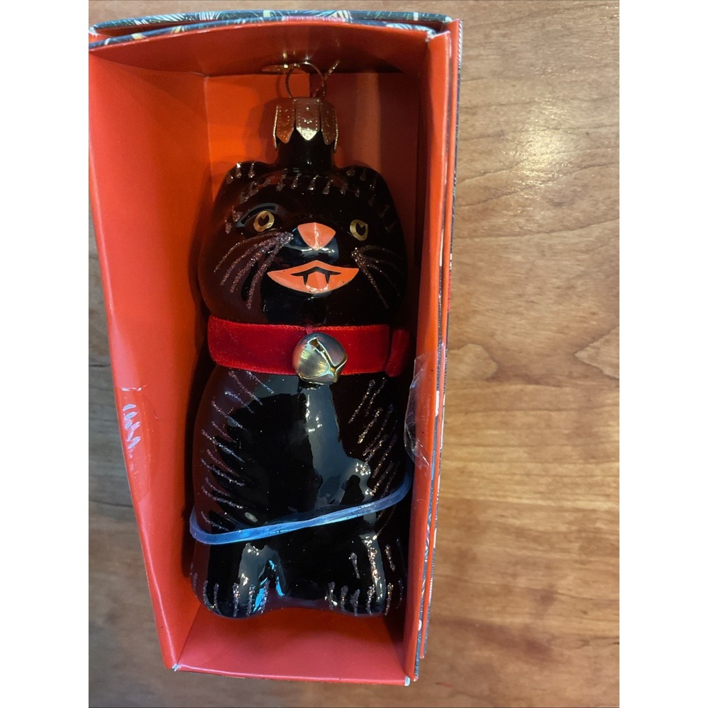 Target John Derian Black‎ Cat Christmas Glass ornament